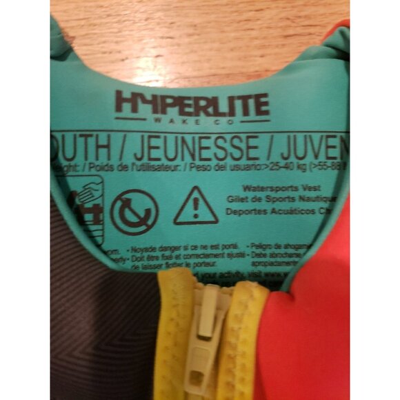Hyperlite Wake Flotation Aid Paddling Vest Youth 55-88 Lbs Level 70 Bouyancy - Picture 5 of 11